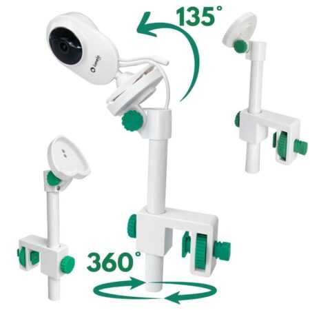 Uchwyt do kamery dziecięcej kompatybilny z Lionelo Babyline 6.2 | Bezinwazyjny | Regulacja 0–135