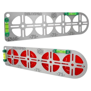 Szablon montażowy do wyznaczania otworów pod gniazdka elektryczne i puszki instalacyjne