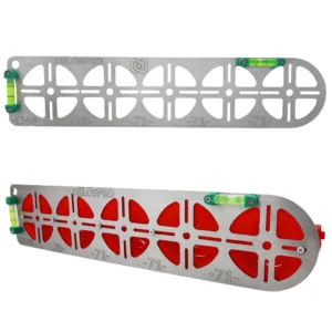 Nierdzewny szablon do wymiarowania 5 puszek elektrycznych 68mm – rozstaw 71 mm