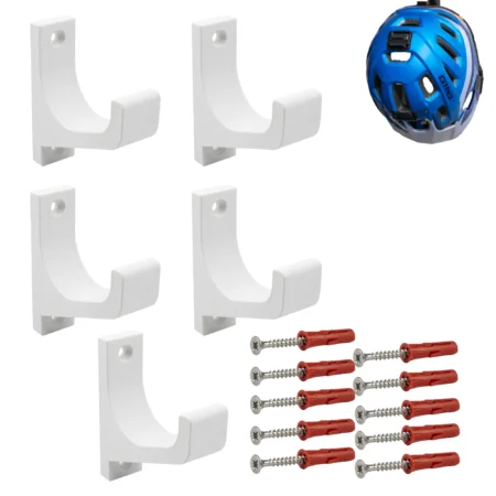 wieszak na kaski rowerowe biały – uchwyt ścienny na kaski rowerowe