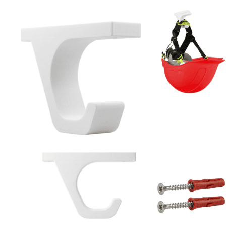 wieszak na kask budowlany biały uchwyt ścienny na kask ochronny bhp