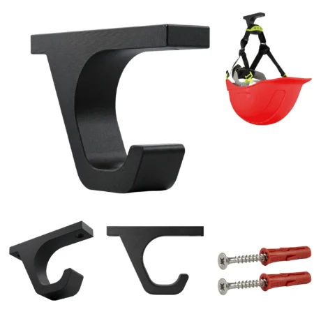 wieszak na kask bhp czarny uchwyt ścienny na kask ochronny