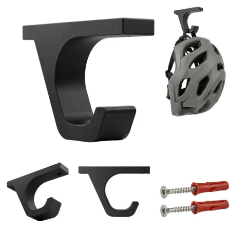 wieszak na kask MTB czarny hak ścienny do przechowywania kasku