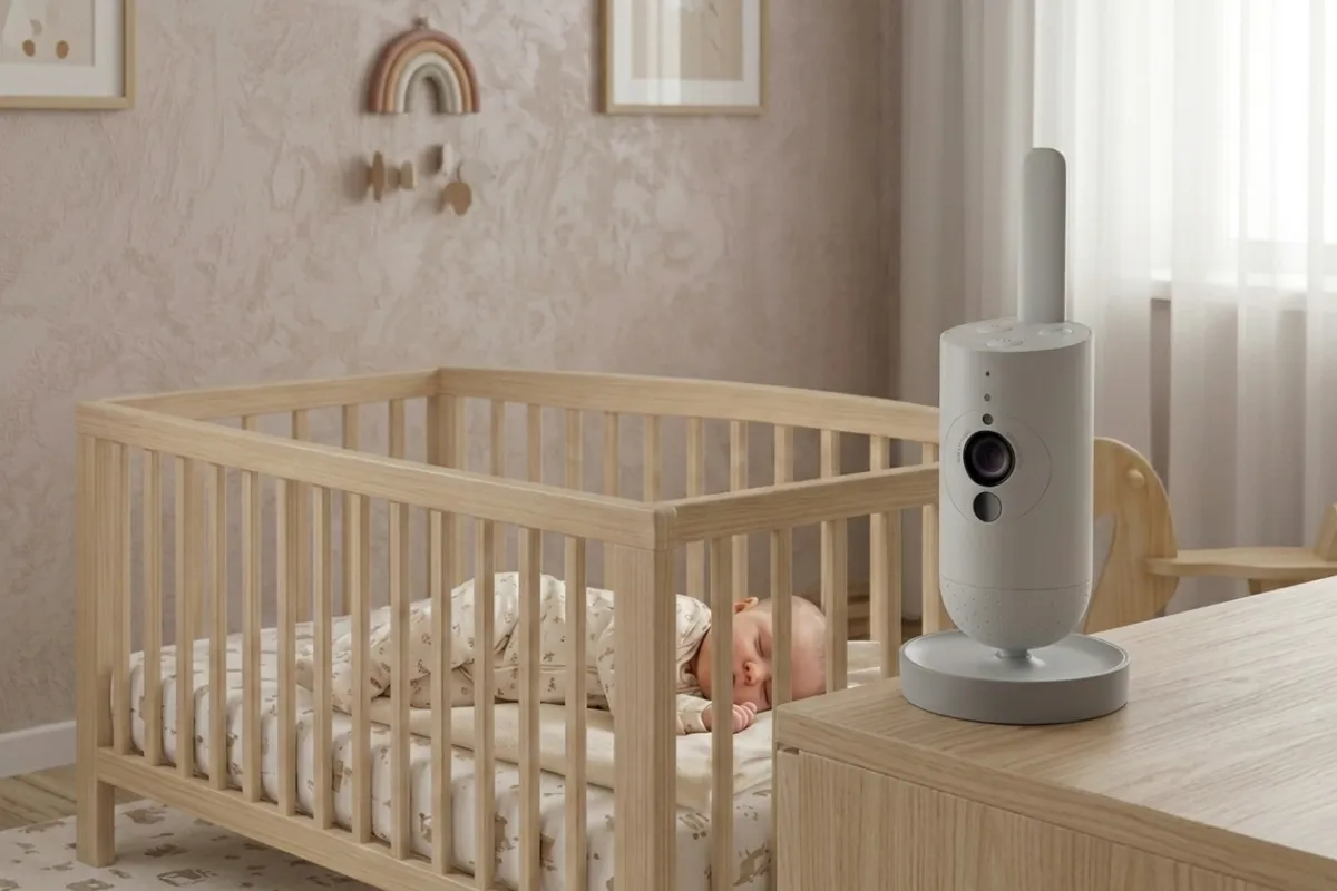 kamera philips avent ustawiona na komodzie – nieprawidłowy montaż niani elektronicznej