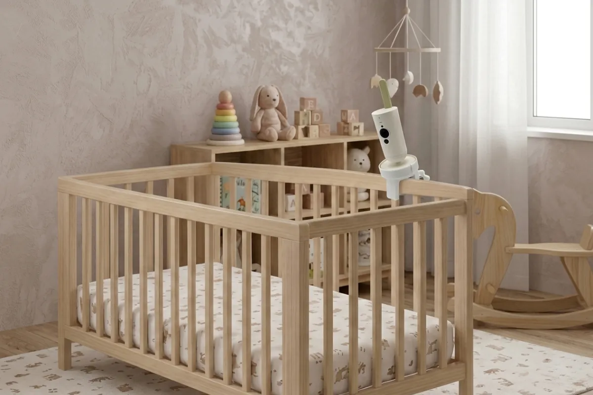 uchwyt regulowany philips avent senseiq do łóżeczka – ustawienie kąta kamery