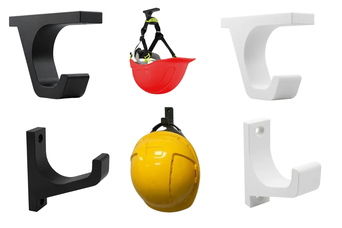 uchwyty ścienne na kaski bhp w garażu lub warsztacie