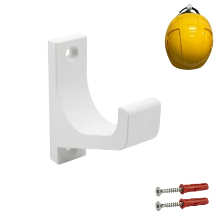 uchwyt na kask bhp biały wieszak ścienny na kask budowlany
