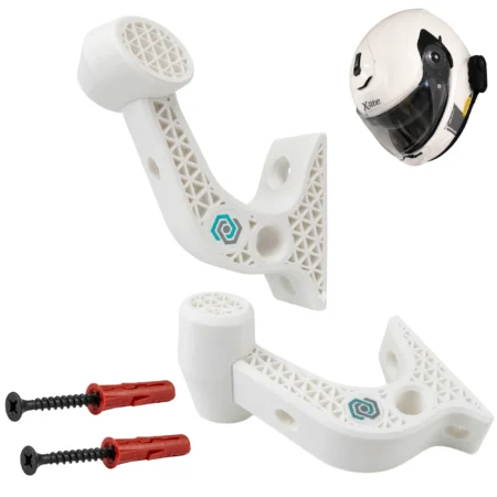 wieszak na kask motocyklowy biały uchwyt ścienny DelosPro