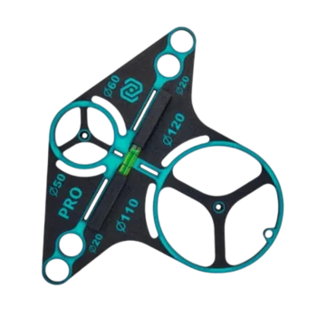 Szablon montażowy do systemów Geberit ułatwiający precyzyjne wyznaczanie otworów instalacyjnych