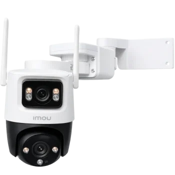 Uchwyt narożny do kamer Imou montowany na narożniku elewacji