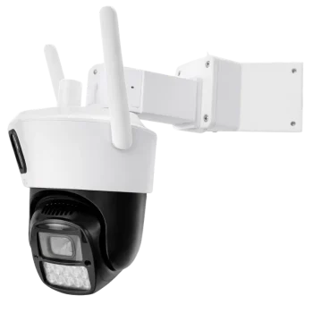 Uchwyt narożny do kamer Dahua montowany na narożniku budynku