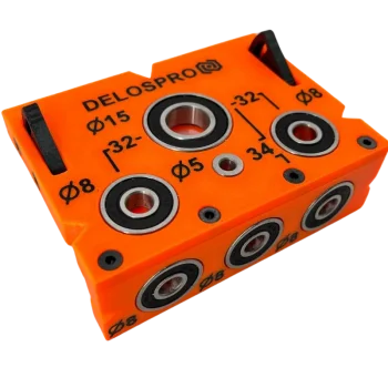 Szablon do mimośrodu umożliwiający precyzyjne wyznaczanie otworów pod złącza meblowe